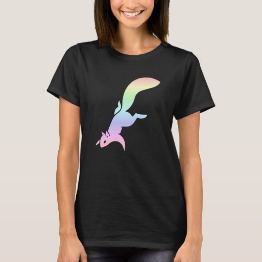 Pastel Rainbow Squirrel Silhouette T-shirt (Voorkant)