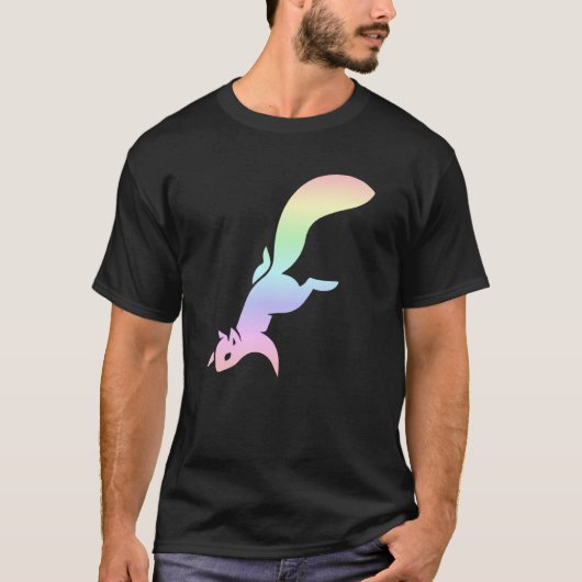 Pastel Rainbow Squirrel Silhouette T-shirt (Voorkant)