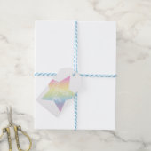 Pastel Rainbow Star-Baby shower Cadeaulabel (Met Touw)