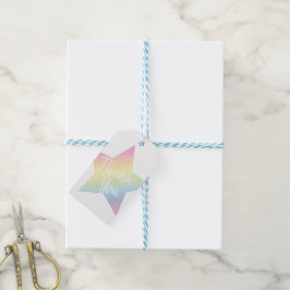 Pastel Rainbow Star-Baby shower Cadeaulabel