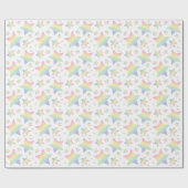 Pastel Rainbow Star-Baby shower Cadeaupapier (Vlak)