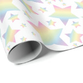 Pastel Rainbow Star-Baby shower Cadeaupapier (Rol Hoek)