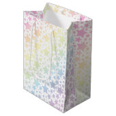 Pastel Rainbow Star-Baby shower Medium Cadeauzakje (Voorkant Gekanteld)