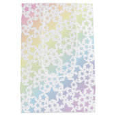 Pastel Rainbow Star-Baby shower Medium Cadeauzakje (Achterkant)