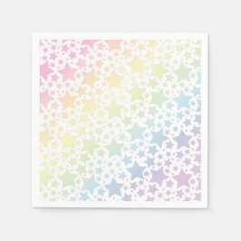 Pastel Rainbow Star-Baby shower Servet