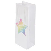 Pastel Rainbow Star-Baby shower Wijn Cadeautas (Voorkant Gekanteld)