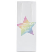 Pastel Rainbow Star-Baby shower Wijn Cadeautas (Voorkant)