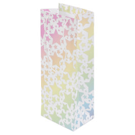 Pastel Rainbow Star-Baby shower Wijn Cadeautas