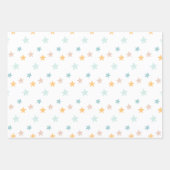 Pastel Rainbow Stars Baby Gren Blue Inpakpapier Vel (Voorkant 3)
