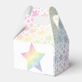 Pastel Rainbow Stars Baby shower Simple Moderne Bedankdoosjes (Achterkant)