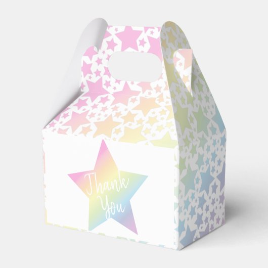 Pastel Rainbow Stars Baby shower Simple Moderne Bedankdoosjes (Voorkant Zijde)