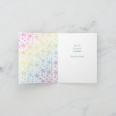 Pastel Rainbow Stars Baby shower Simple Moderne Bedankkaart (Binnen)