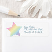 Pastel Rainbow Stars Baby shower Simple Moderne Etiket (Insitu)