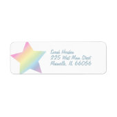 Pastel Rainbow Stars Baby shower Simple Moderne Etiket (Voorkant)