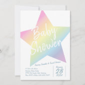 Pastel Rainbow Stars Baby shower Simple Moderne Kaart (Voorkant)