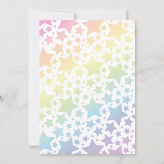 Pastel Rainbow Stars Baby shower Simple Moderne Kaart (Achterkant)