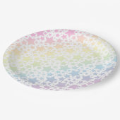 Pastel Rainbow Stars Baby shower Simple Moderne Papieren Bordje (Gekanteld)