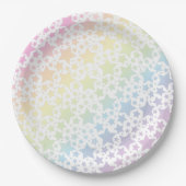 Pastel Rainbow Stars Baby shower Simple Moderne Papieren Bordje (Voorkant)