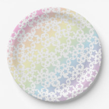 Pastel Rainbow Stars Baby shower Simple Moderne
