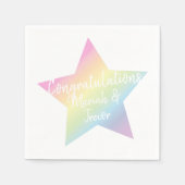 Pastel Rainbow Stars Baby shower Simple Moderne Servet (Voorkant)