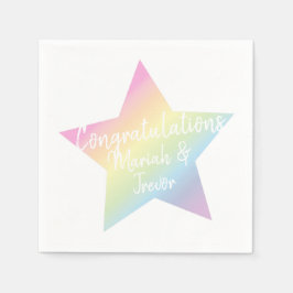 Pastel Rainbow Stars Baby shower Simple Moderne Servet