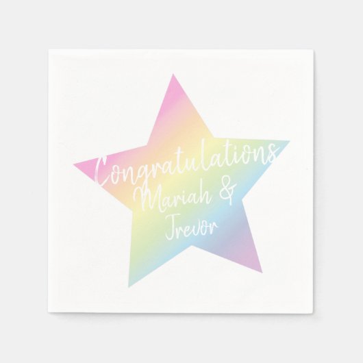 Pastel Rainbow Stars Baby shower Simple Moderne Servet (Voorkant)