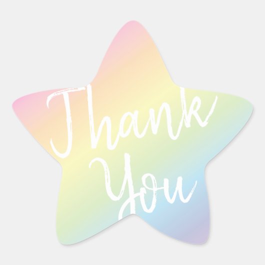 Pastel Rainbow Stars Baby shower Simple Moderne Ster Sticker (Voorkant)