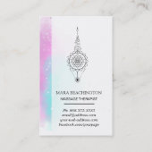 ** Pastel Rainbow Stars Heilige Geometrie Massage Visitekaartje (Achterkant)