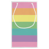 Pastel Rainbow Stripe Gift Bag Klein Cadeauzakje (Achterkant)
