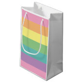Pastel Rainbow Stripe Gift Bag Klein Cadeauzakje (Achterkant Gekanteld)