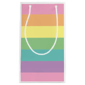 Pastel Rainbow Stripe Gift Bag Klein Cadeauzakje (Voorkant)