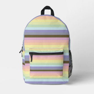 Pastel Rainbow Striped Print Cut Naaizak Bedrukte Rugzak