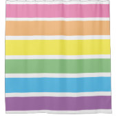 Pastel Rainbow Striped Shower Curtain Douchegordijn (Voorkant)