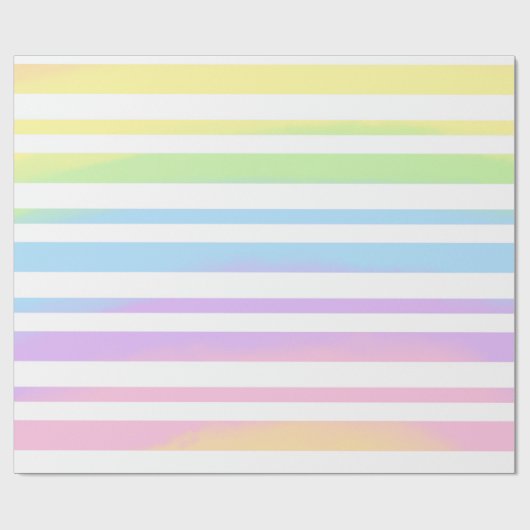 Pastel Rainbow Stripes Abstract Blur Art Design Cadeaupapier (Vlak)