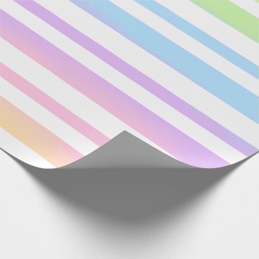 Pastel Rainbow Stripes Abstract Blur Art Design Cadeaupapier (Hoek)