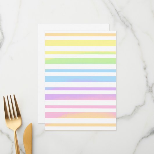 Pastel Rainbow Stripes Abstract Blur Art Design Menu (Voorkant / Achterkant in situ)