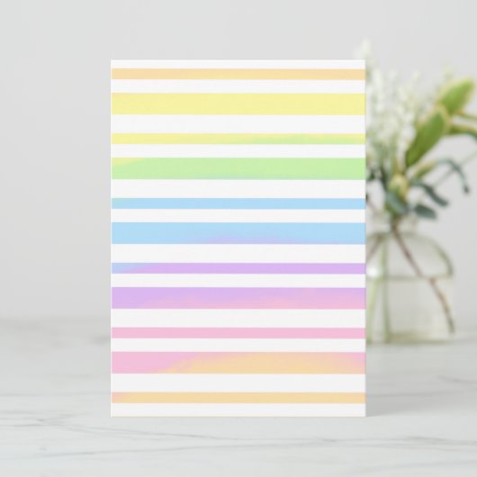 Pastel Rainbow Stripes Abstract Blur Art Design Menu (Staand voorkant)
