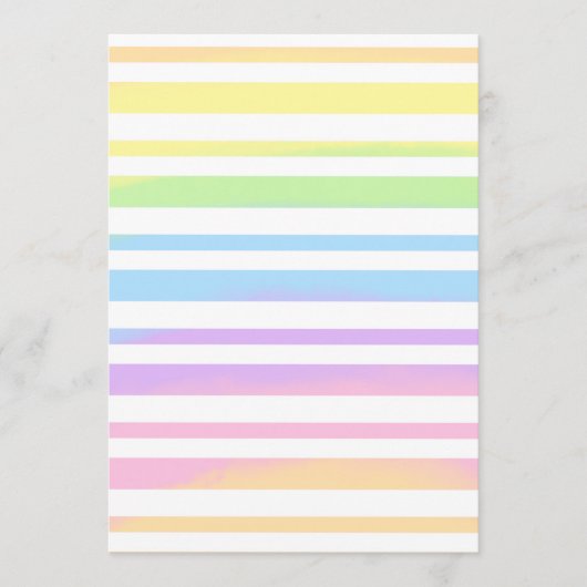 Pastel Rainbow Stripes Abstract Blur Art Design Menu (Voorkant)
