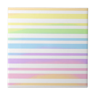 Pastel Rainbow Stripes Abstract Blur Art Design Tegeltje