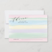 Pastel Rainbow Stripes Advice Kaart Baby shower (Voorkant)