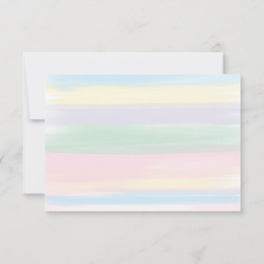 Pastel Rainbow Stripes Advice Kaart Baby shower (Achterkant)