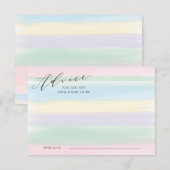 Pastel Rainbow Stripes Advice Kaart Baby shower (Voorkant / Achterkant)