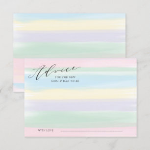 Pastel Rainbow Stripes Advice Kaart Baby shower