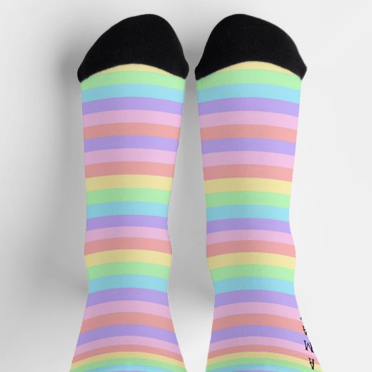 Pastel Rainbow Stripes Decora Style Sokken (Top)