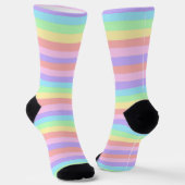 Pastel Rainbow Stripes Decora Style Sokken (Gebogen)