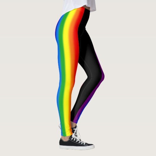 Pastel Rainbow Stripes Gay Pride LGBT-ondersteunin Leggings (Rechts)