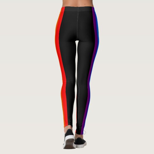 Pastel Rainbow Stripes Gay Pride LGBT-ondersteunin Leggings (Achterkant)