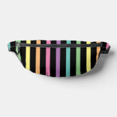 Pastel Rainbow Stripes Patroon op zwart Heuptasje (Liggend)