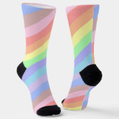 Pastel Rainbow Stripes Sokken (Gebogen)