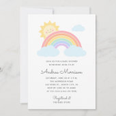 Pastel Rainbow Sunshine Baby shower Uitnodiging (Voorkant)